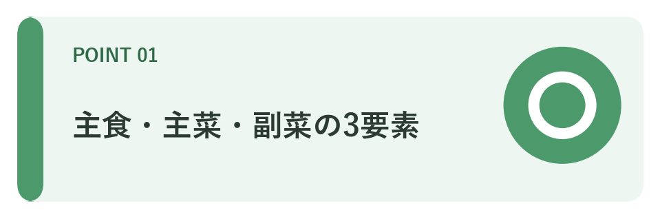 主食・主菜・副菜の3要素