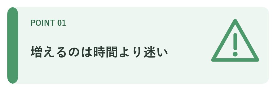 増えるのは時間より迷い