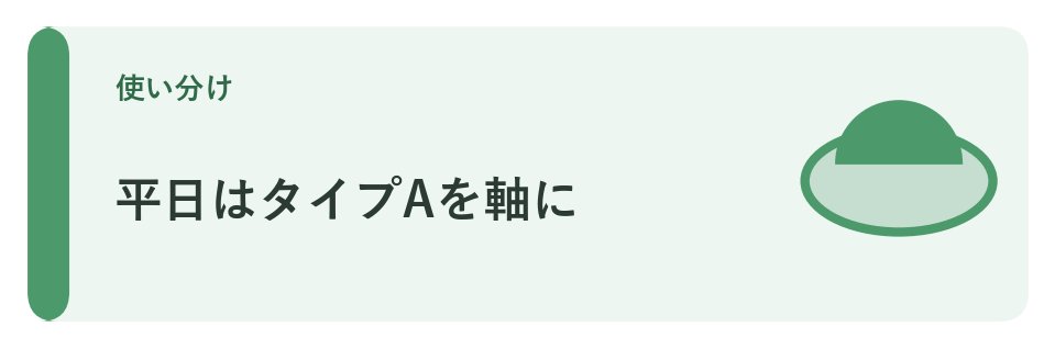 平日はタイプAを軸に