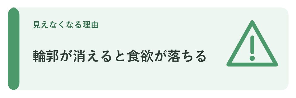 輪郭が消えると食欲が落ちる